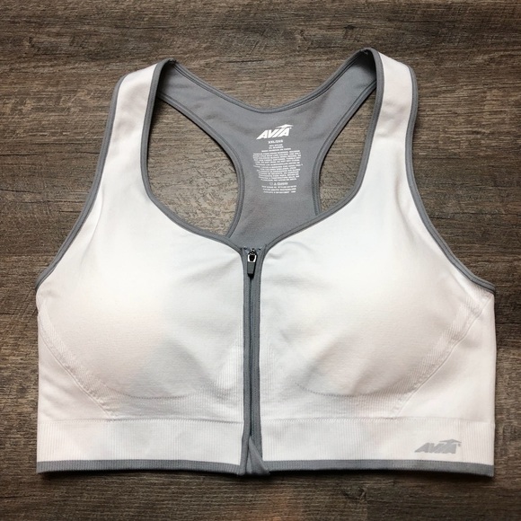avia zip front sports bra